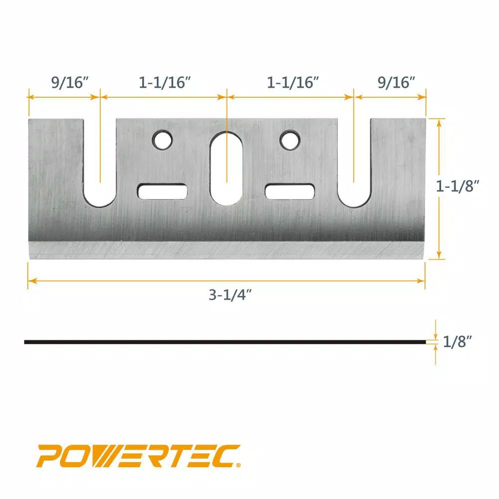 POWERTEC 3-1/4 in. HSS Planer Blades for Makita D17217 / N1900B (Set of 2) and#8211; XDC Depot