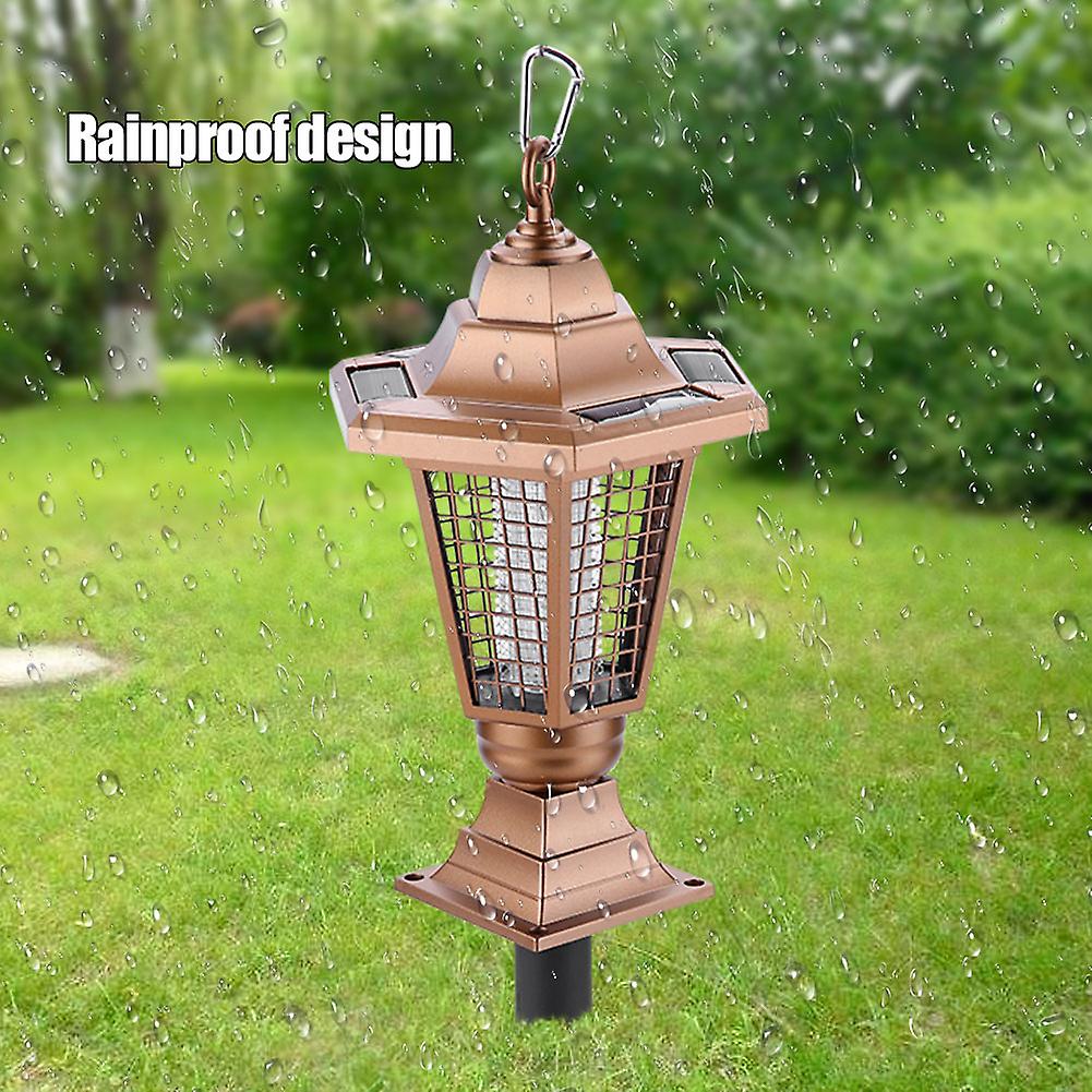 Solar Powered Uv Bug Zapper Light Mosquito Insect Killer Led Garden Backyard Outdoor Lamp