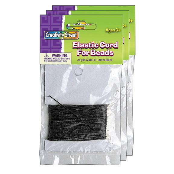 Creativity Street PACAC3728 3 Black Elastic Cord (...