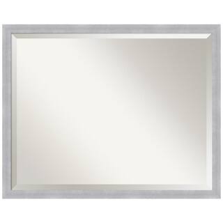 Amanti Art Grace 30 in. x 24 in. Modern Rectangle Framed Brushed Nickel Narrow Bathroom Vanity Mirror DSW5343055