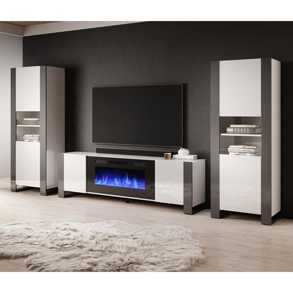 Woody BL-EF Electric Fireplace Entertainment Center