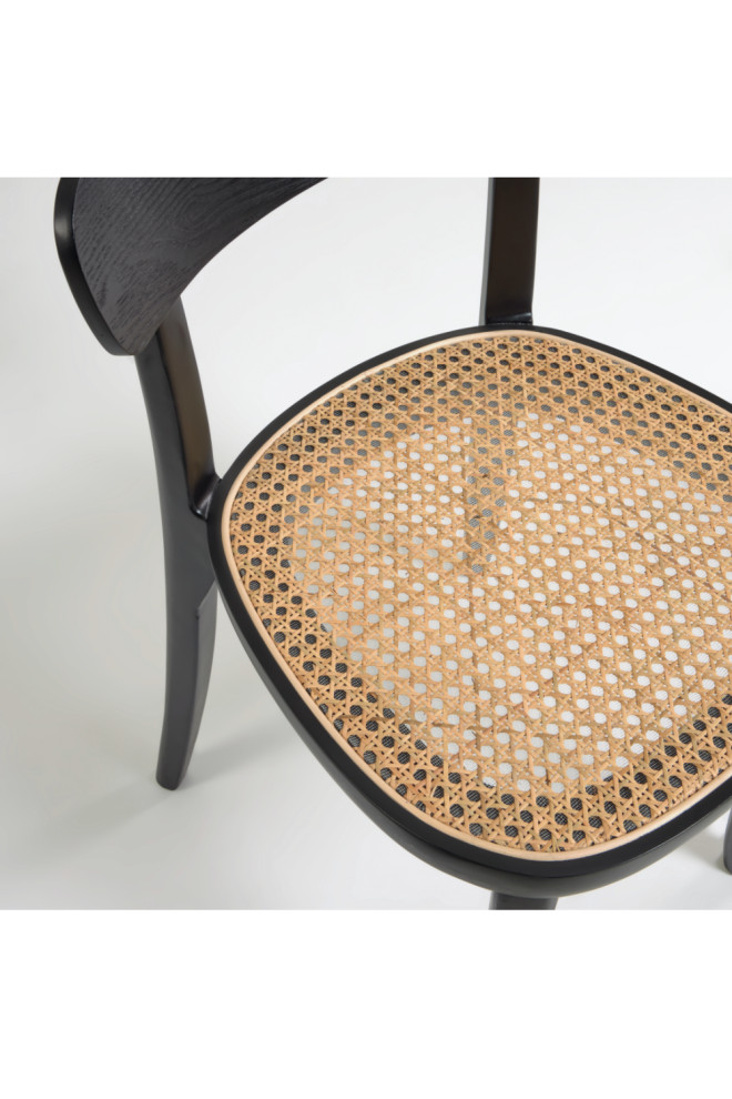 Black Beech and Rattan Dining Chair  2  La Forma Romane   Tropical   Dining Chairs   by Oroa   Distinctive Furniture  Houzz