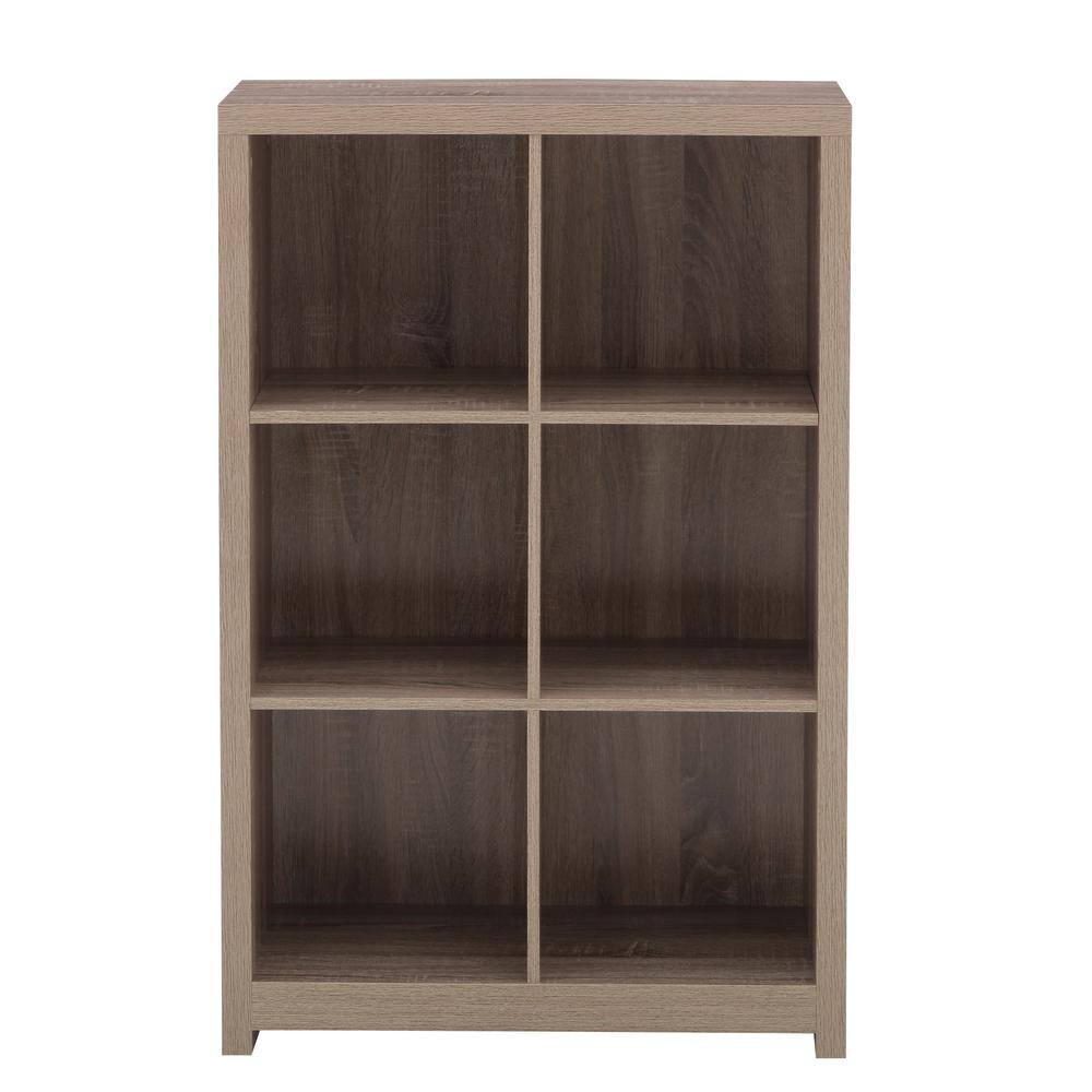 ClosetMaid 39.13 in. H x 25.63 in. W x 11.61 in. D Brown Wood Look 6-Cube Organizer 14956