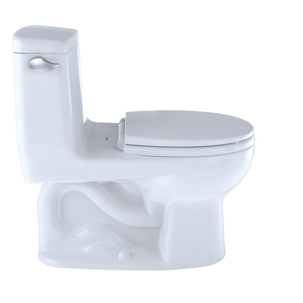 TOTO UltraMax 1-Piece 1.6 GPF Single Flush Round ADA Comfort Height Toilet in Cotton White SoftClose Seat Included ms853113s#01