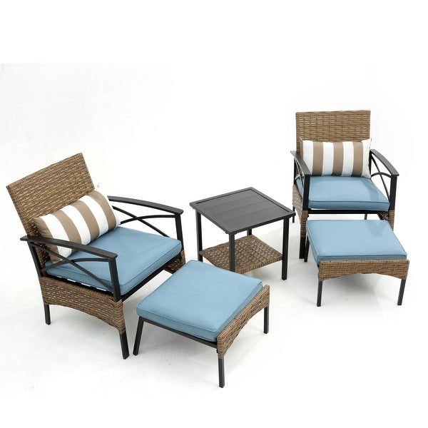 Wicker Rattan Sofa Set Garden Chair - Overstock - 37388200