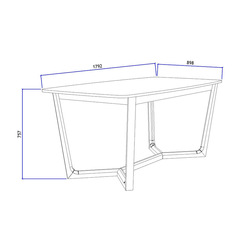 CARLIN Engineered Marble Dining Table 1.8M - White & Black