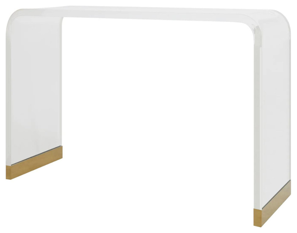 Acrylic Gold Console Table   Midcentury   Console Tables   by AFB Decor  Houzz