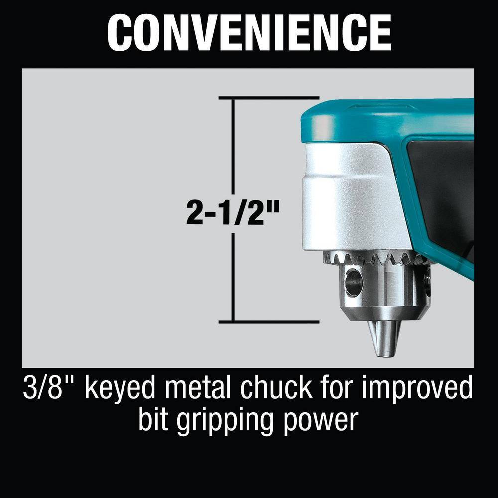 Makita 12V max CXT Lithium-Ion Cordless 38 in. Right Angle Drill Kit (2.0 Ah) AD03R1