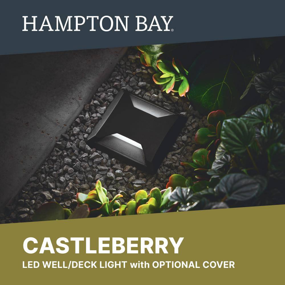 Hampton Bay Low Voltage Landscape Black Square In Ground WellDeck Light with 1.8-Watt 150 lumen Integrated LED LDS-WS2BL3000K