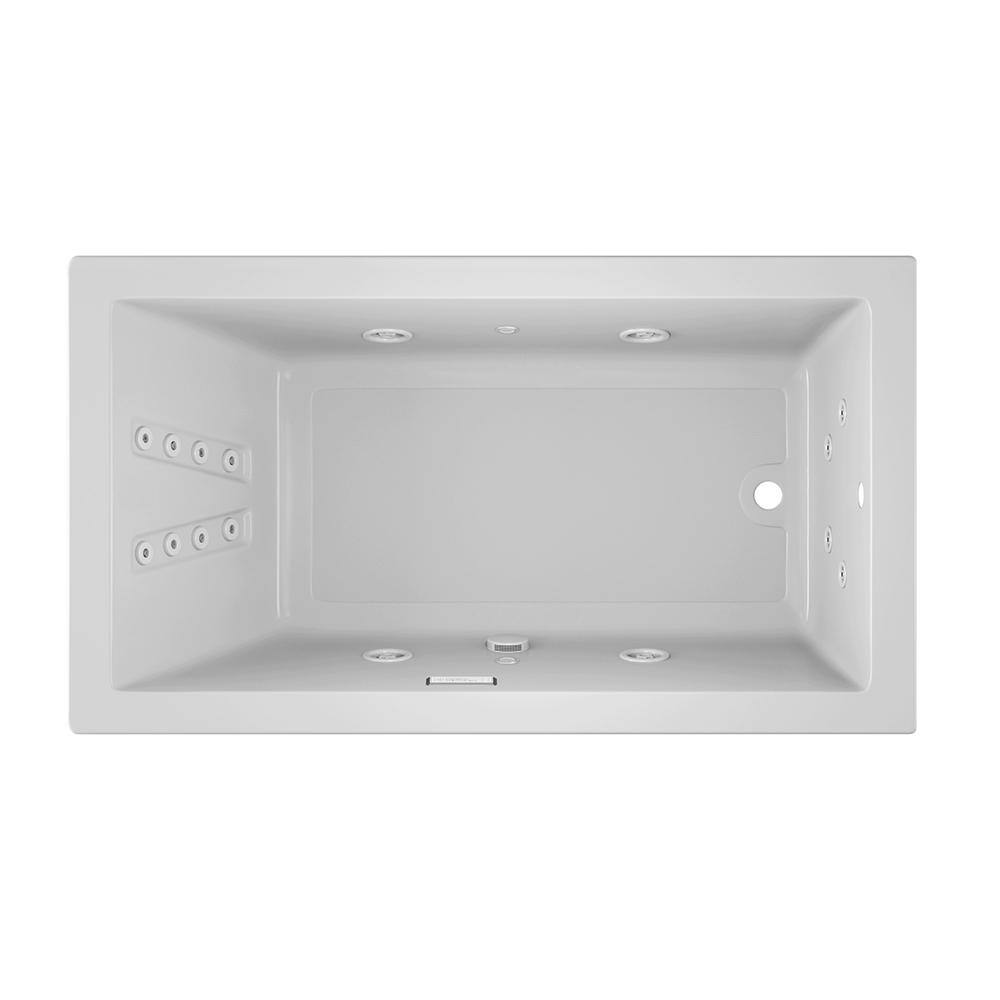 JACUZZI SOLNA 66 in. x 36 in. Acrylic Rectangular Drop-in Reversible Whirlpool Bathtub in White SOL6636WRL4CHW