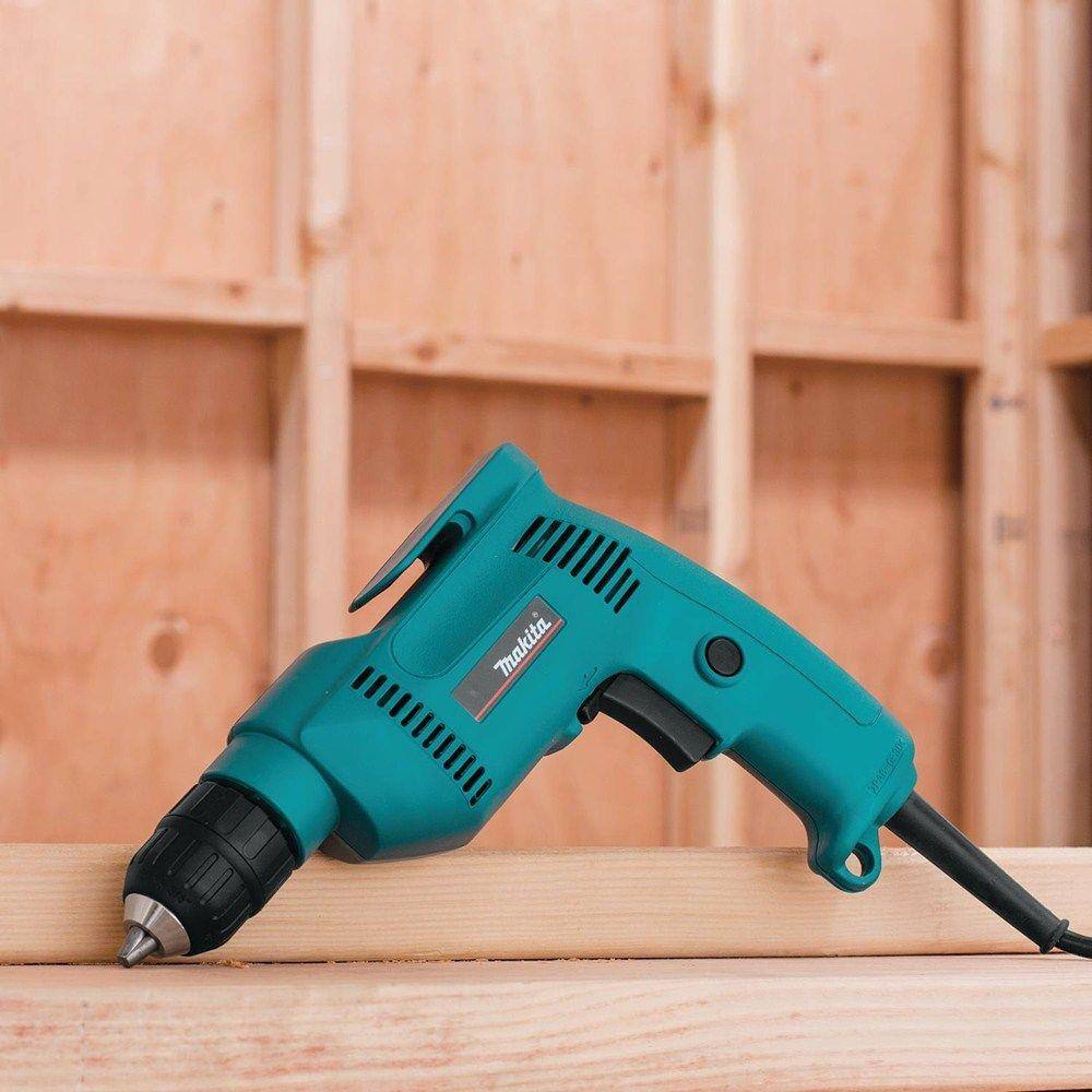 Makita 4.9 Amp 38 in. Corded Low Noise (79dB) Variable Speed Drill with Keyless Chuck and Hard Case 6408K