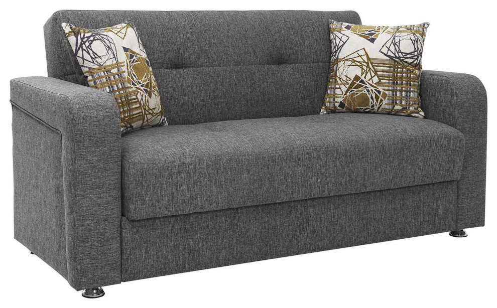 Modern Sleeper Sofa  Buttonless Tufted Back   Contemporary   Sleeper Sofas   by Decorn  Houzz