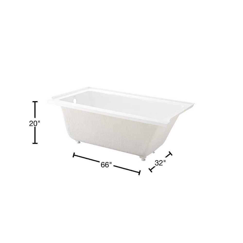 Swiss Madison Voltaire 66 x 32 in Acrylic LeftHand Drain with Integral Tile Flange Rectangular Dropin Bathtub in white