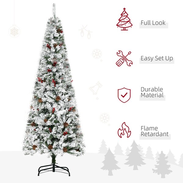 Pencil Snow Flocked Artificial Christmas Tree