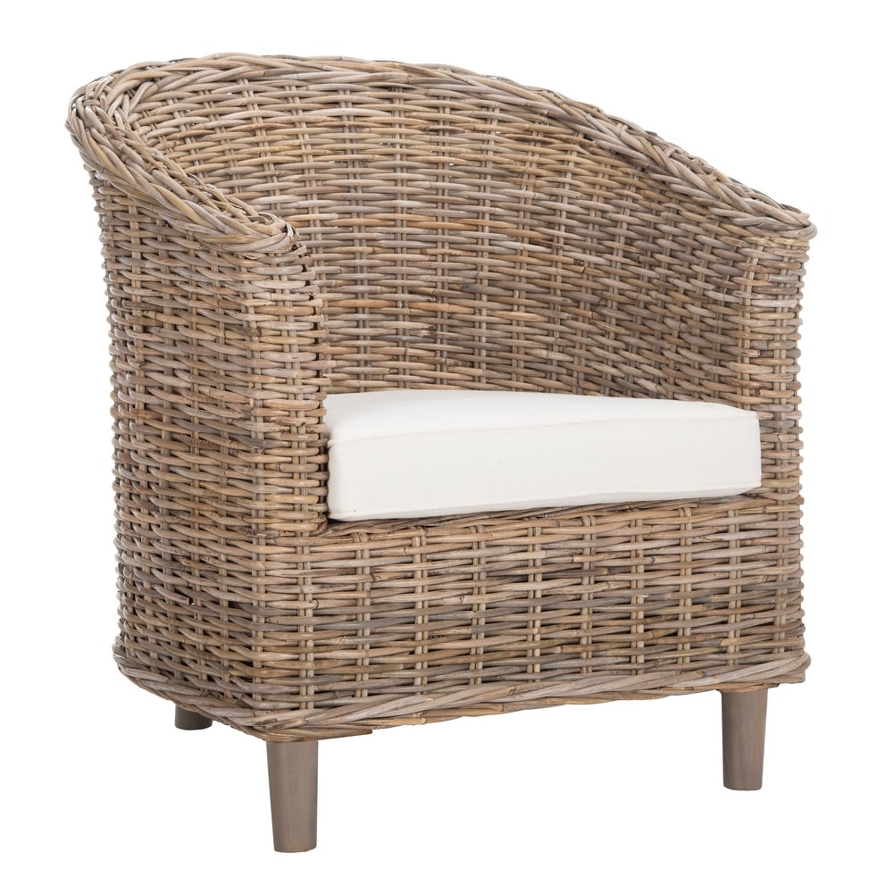 SAFAVIEH Omni Transitional Coastal Rattan Barrel Chair   29.1\