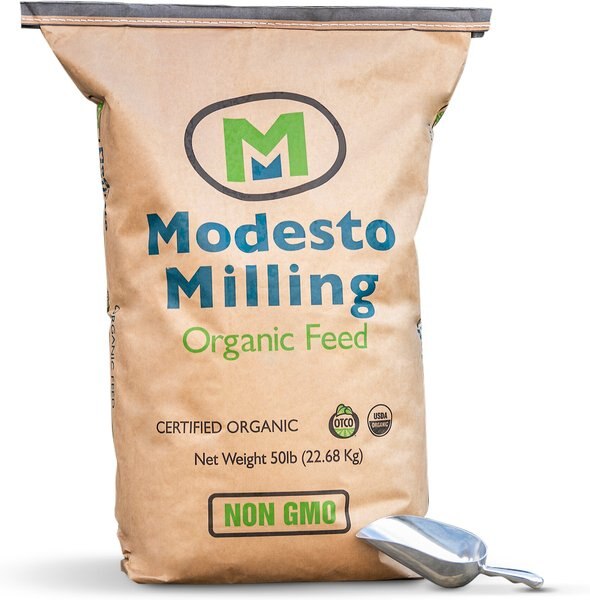 Modesto Milling Organic No Soy 15% Protein Dairy/Livestock Feed， 50-lb bag