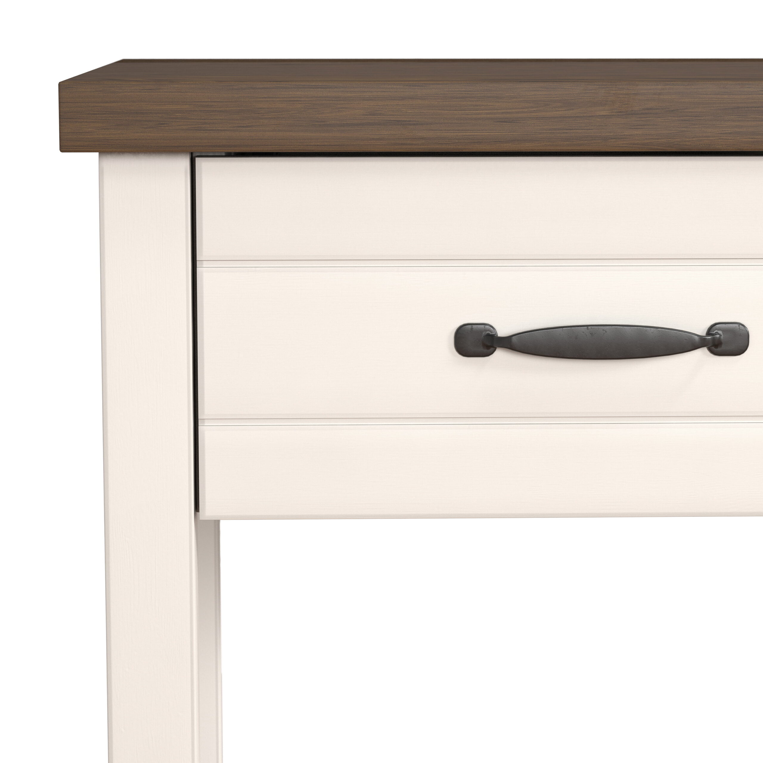 Lancaster Farmhouse Oak Top 1 Drawer Nightstand， Set of 2， Ivory