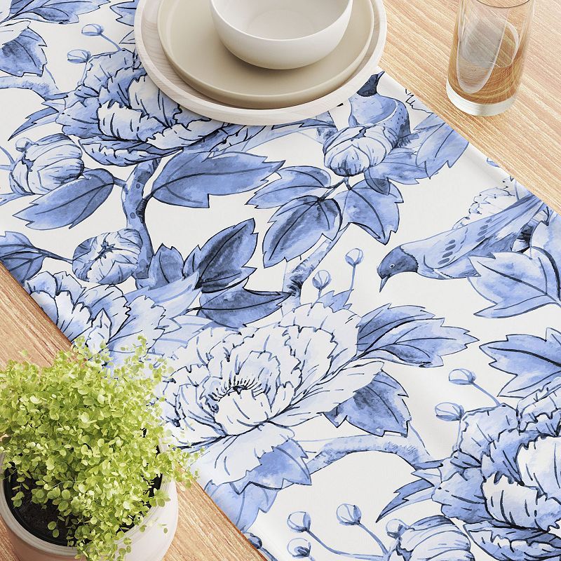 Table Runner， 100% Cotton， 16x90， Floral 225