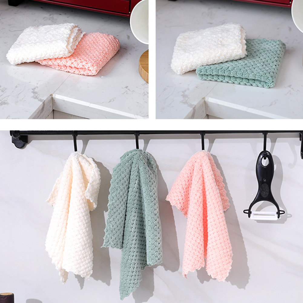 Leaveforme 1/2Pcs Kitchen Strong Water Absorbent Cleaning Dish Cloth Anti-Oil Cars Towel