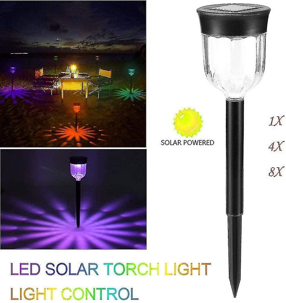 Solar Torch Garden Light Rgb， Led Lamp Decoration Solar Lighting Waterproof Ip65 Exterior Decoration