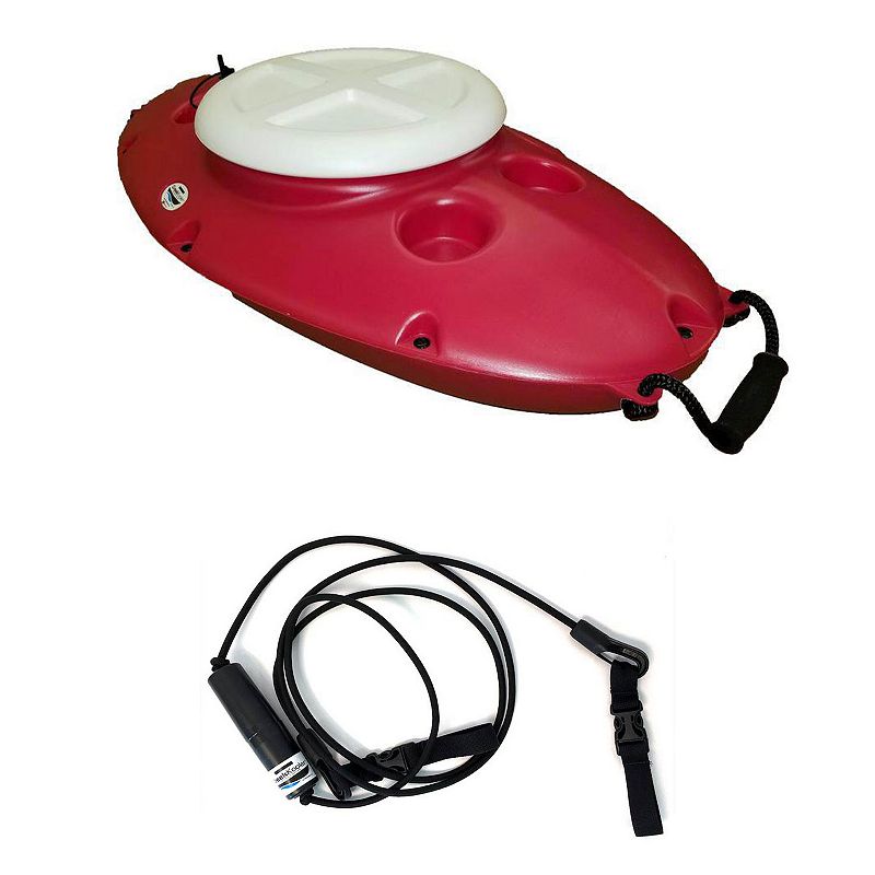 CreekKooler 30 Qt Floating Insulated Beverage Kayak Tow Behind Cooler w/ 8' Rope