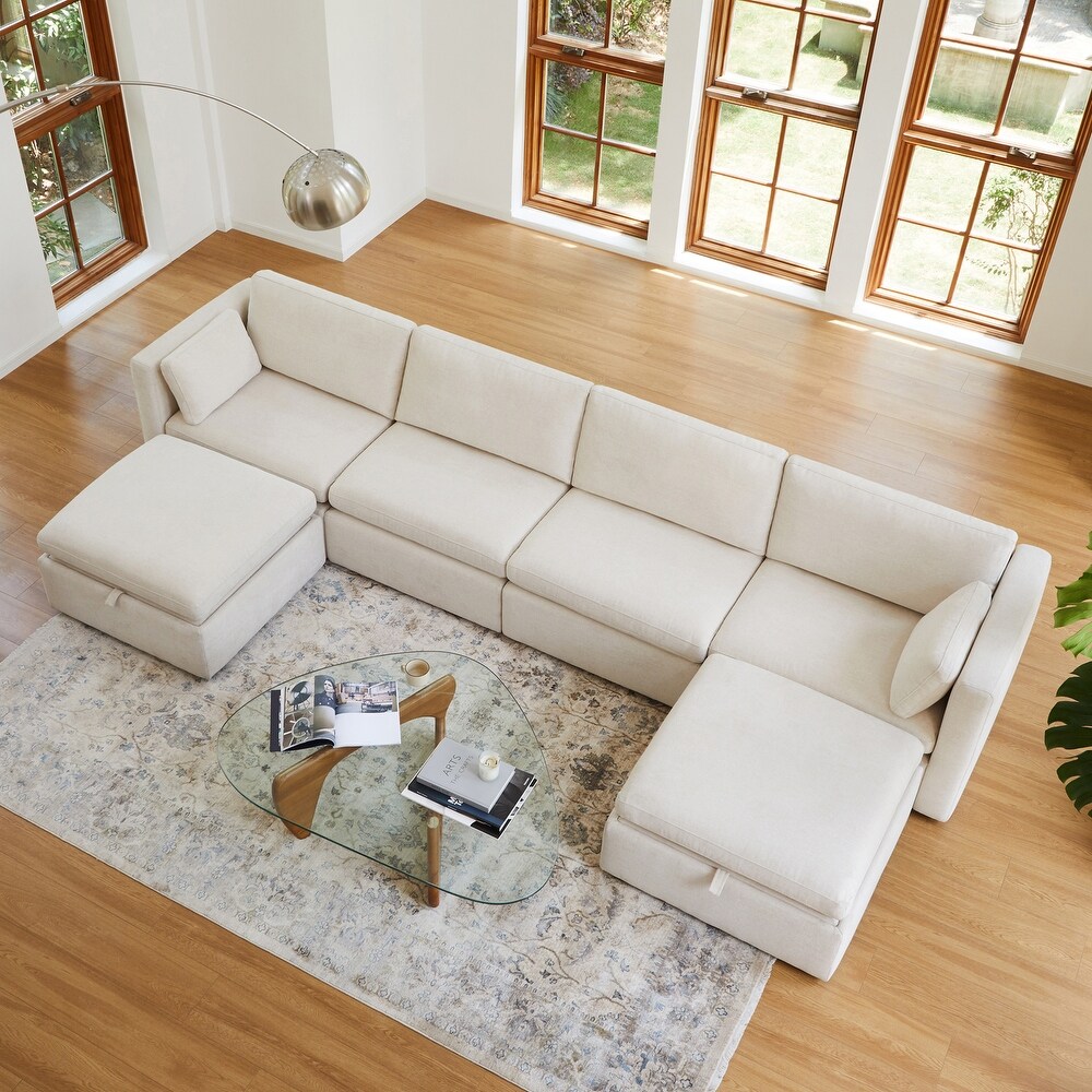 Celia Oversized Modular Sectional Fabric Sofa Set