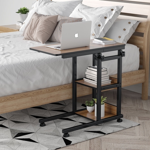 Height Adjustable C Table， Sofa Bedside Laptop Snack Side Table