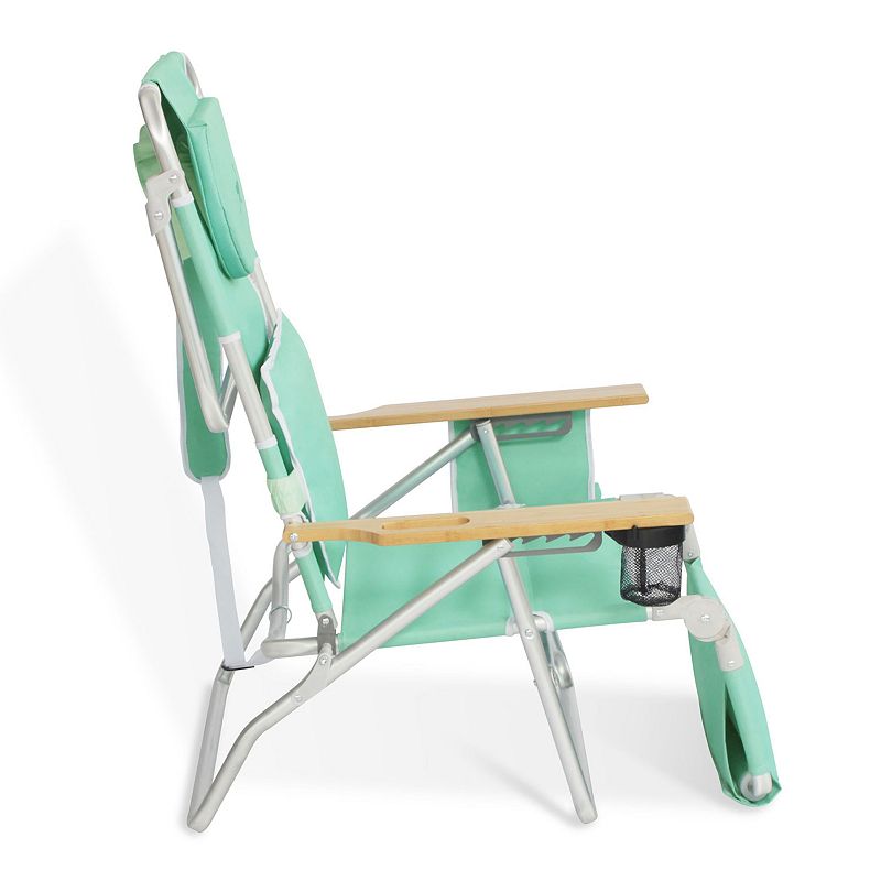 Ostrich Deluxe Padded 3-n-1 Outdoor Folding Reclining Beach Chair， Teal (2 Pack)