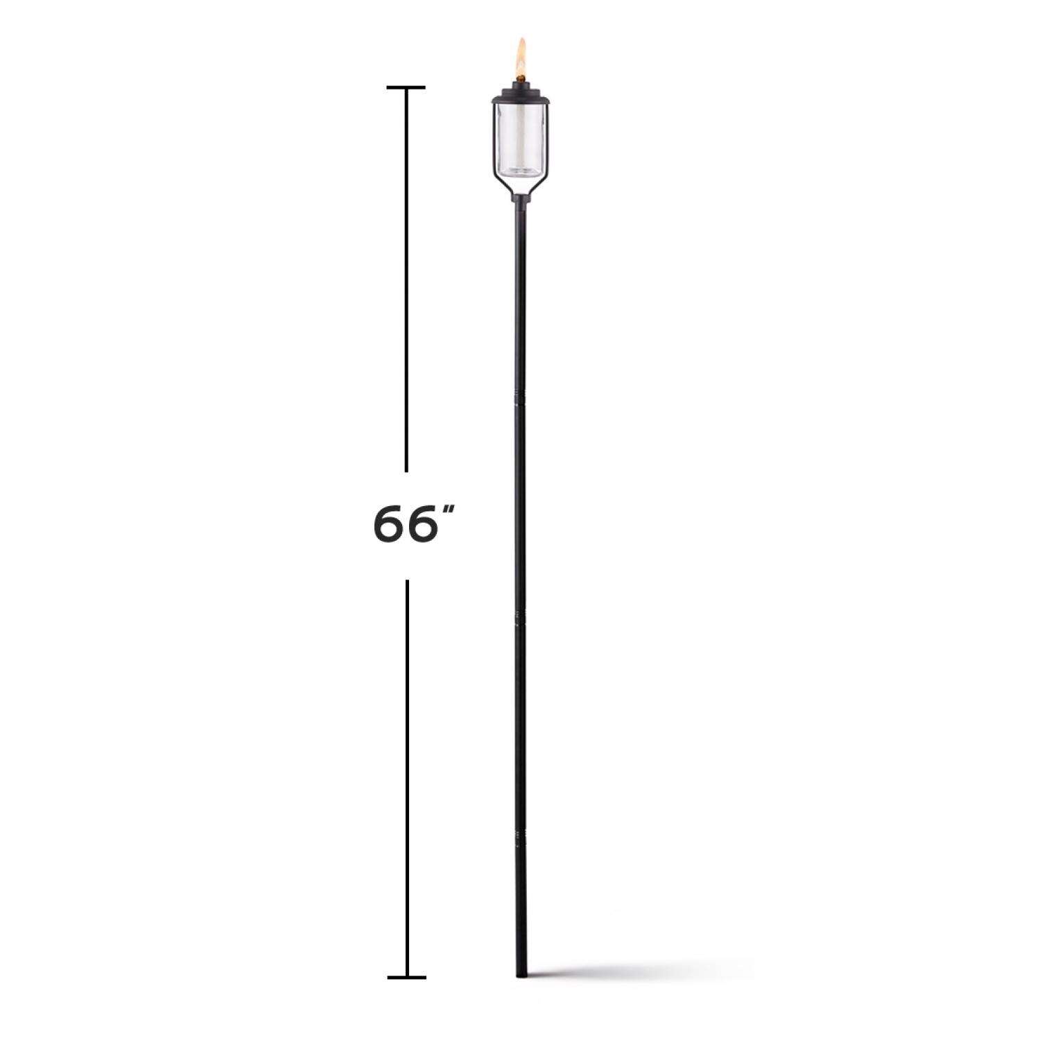 TIKI Convertible Black/Clear Glass/Metal 65 in. Tiki Outdoor Torch 1 pc