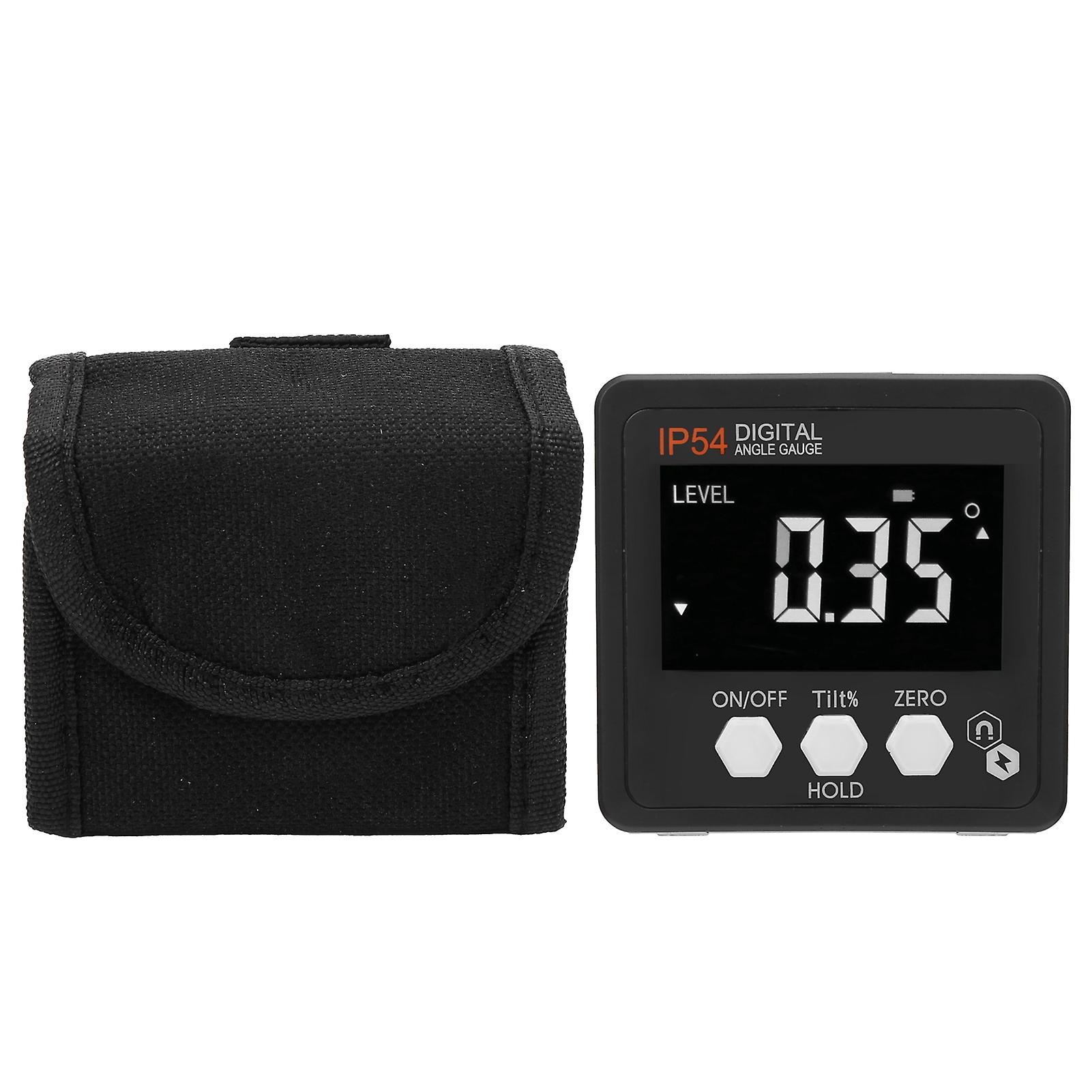 Digital Angle Gauge Lcd Protractor Inclinometer Inclination Box 4x90 Ip54 White On Black