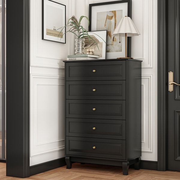 Side Tatble 5 Drawer Dresser Drawer Chest Tall Storage Cabinet - - 36594944