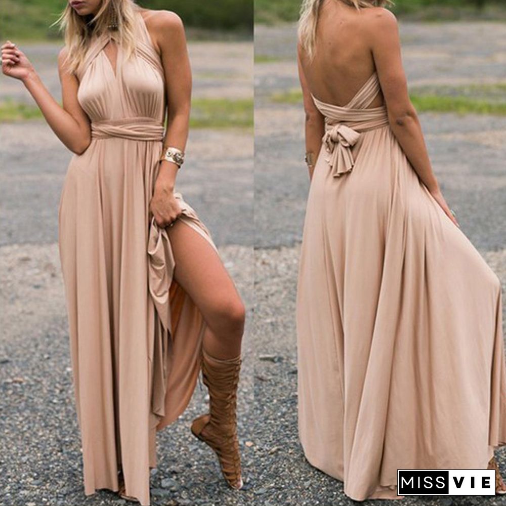 New Sexy Women Multiway Wrap Convertible Boho Maxi Dress Bandage Long Party Robe Bridesmaids Longue Femme Backless Banquet Dress