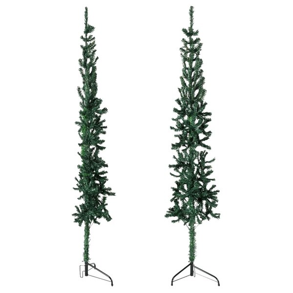 vidaXL Christmas Tree Decoration Slim Artificial Half Xmas Tree with Stand