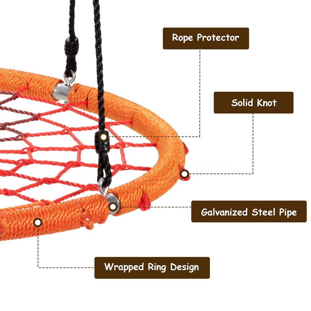 Costway Spider Web Orange Tree Swing with Chain OP70552OR