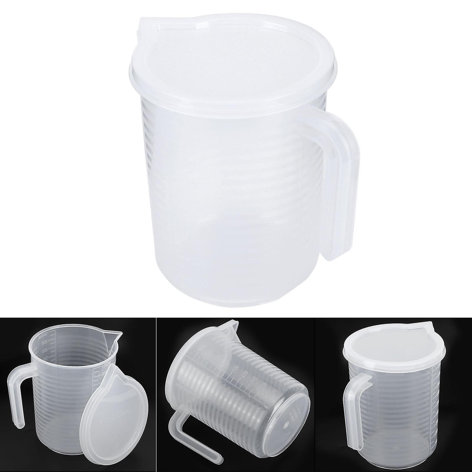 500ml/1000ml Clear Plastic Measuring Cups With Lid Kitchen Cooking Baking Accessaries 1000ml