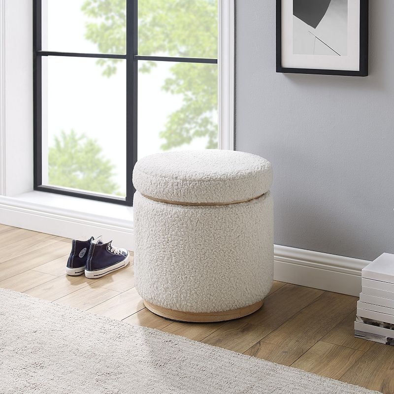 Linon Blanche Storage Ottoman