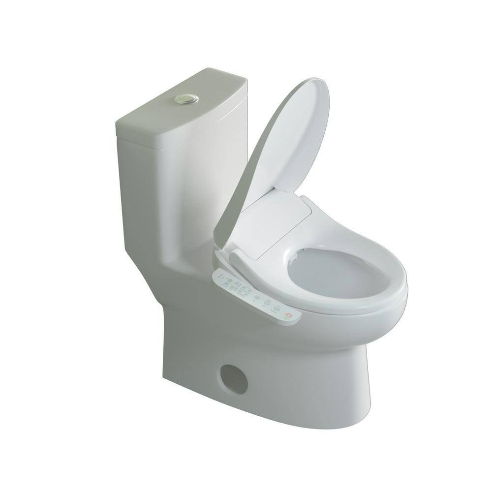 Mokleba Electric Heated Bidet Seat for Round Toilets in. White with Built-in Dryer and Adjustable Nozzle Position BTMKEBCO001