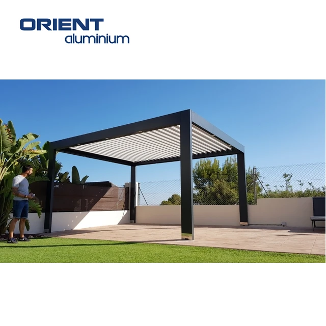 New Design Customized Aluminum Modern Design Bioclimatic Motorized Aluminium Louvered Pergola