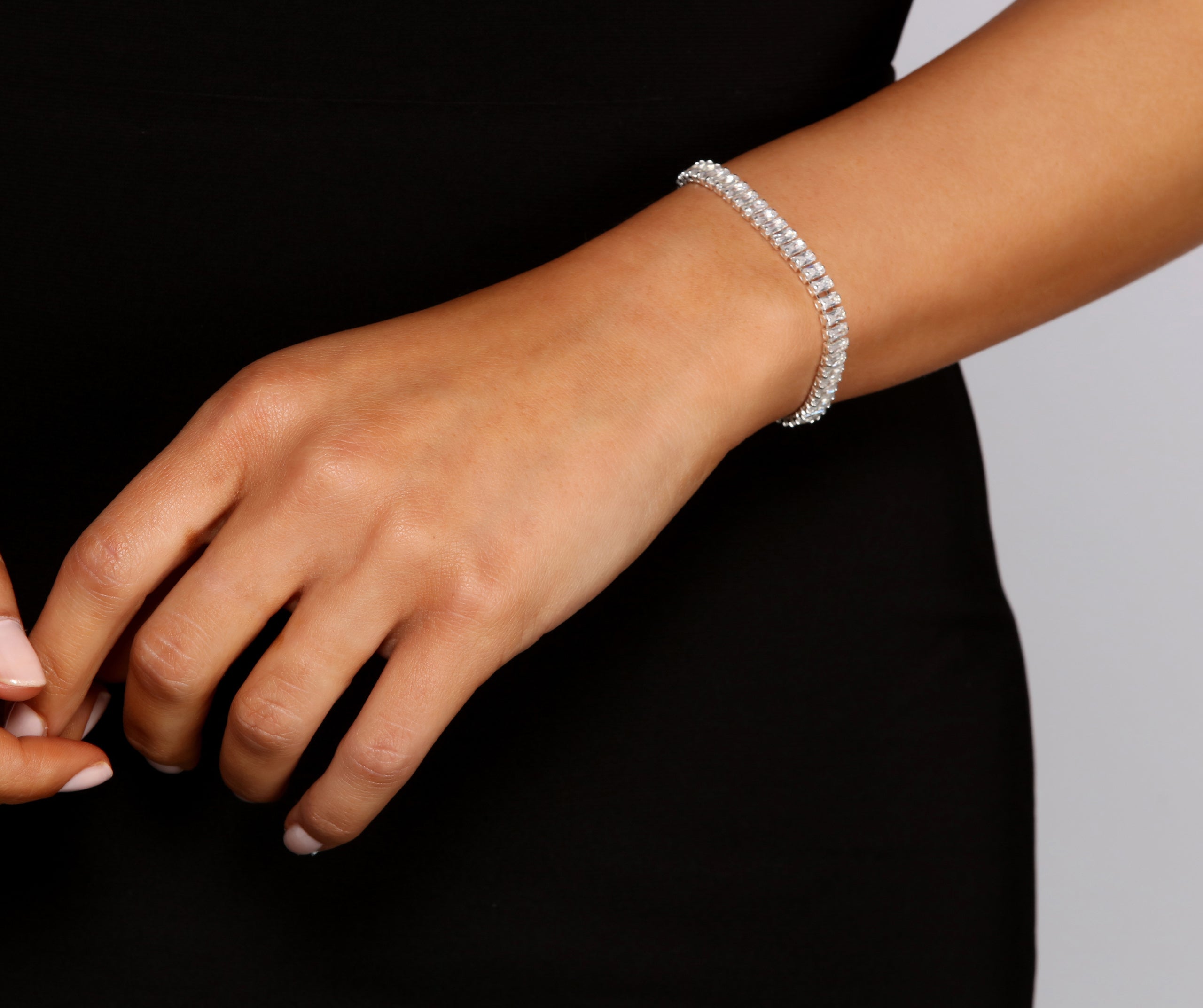 Charming Cubic Zirconia Baguette Bracelet