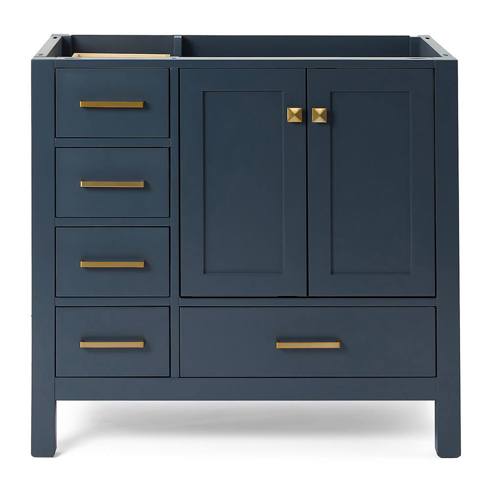 ARIEL Cambridge 36 in. W x 21.5 in. D Vanity Cabinet Only in Midnight Blue A037S-R-BC-MNB