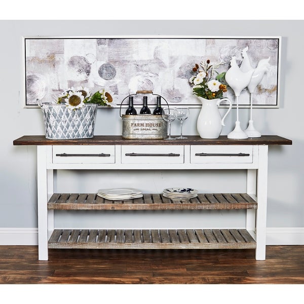 White Fir Farmhouse Console Table 32 x 71 x 16