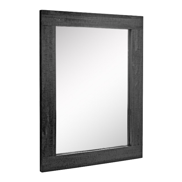 Rectangle Worn Wood Decorative Wall Mirror Black Stonebriar Collection