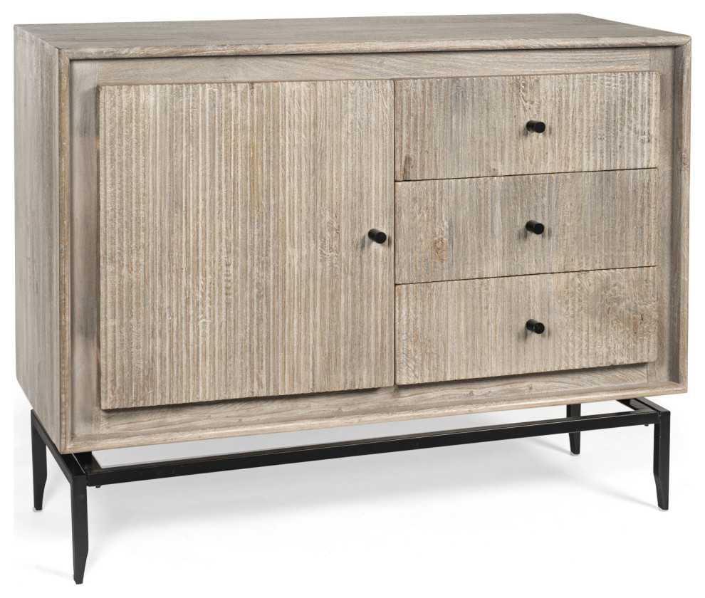 Camilo 3 Drawer Wood Accent Cabinet   Industrial   Accent Chests And Cabinets   by Gild  Houzz