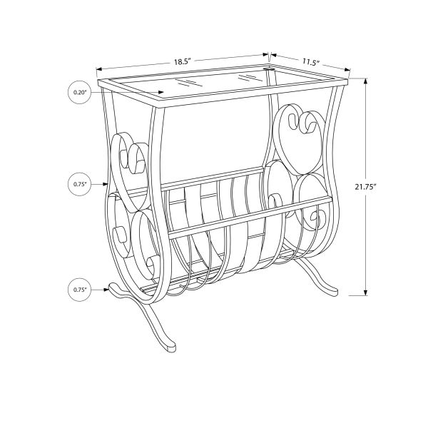 Accent Table， Side， End， Magazine， Nightstand， Narrow， Living Room， Bedroom， Traditional