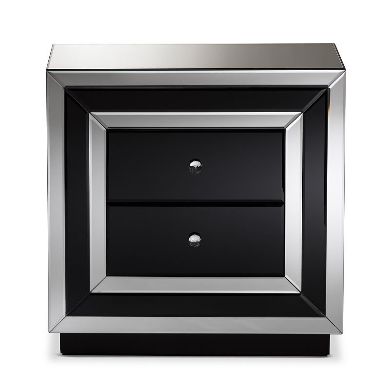 Baxton Studio Cecilia Mirrored Nightstand