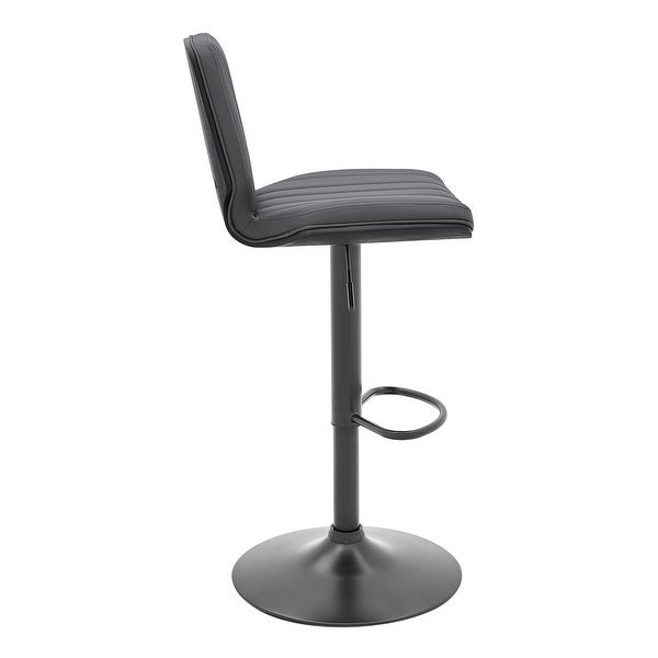 Sabine Adjustable Swivel Faux Leather and Metal Bar Stool