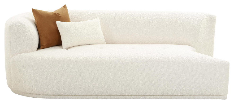 Fickle Cream Boucle Modular Left Arm Facing Loveseat   Transitional   Loveseats   by Homesquare  Houzz