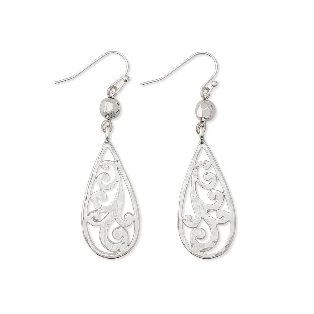 Periwinkle by Barlow  Open Filigree Teardrops Earrings