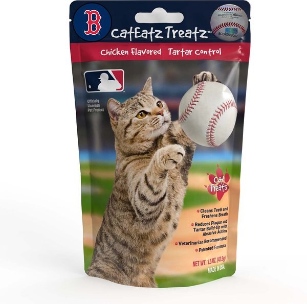 Team Treatz CatEatz Treatz MLB Red Sox Chicken Flavor Tartar Control Dental Cat Treats