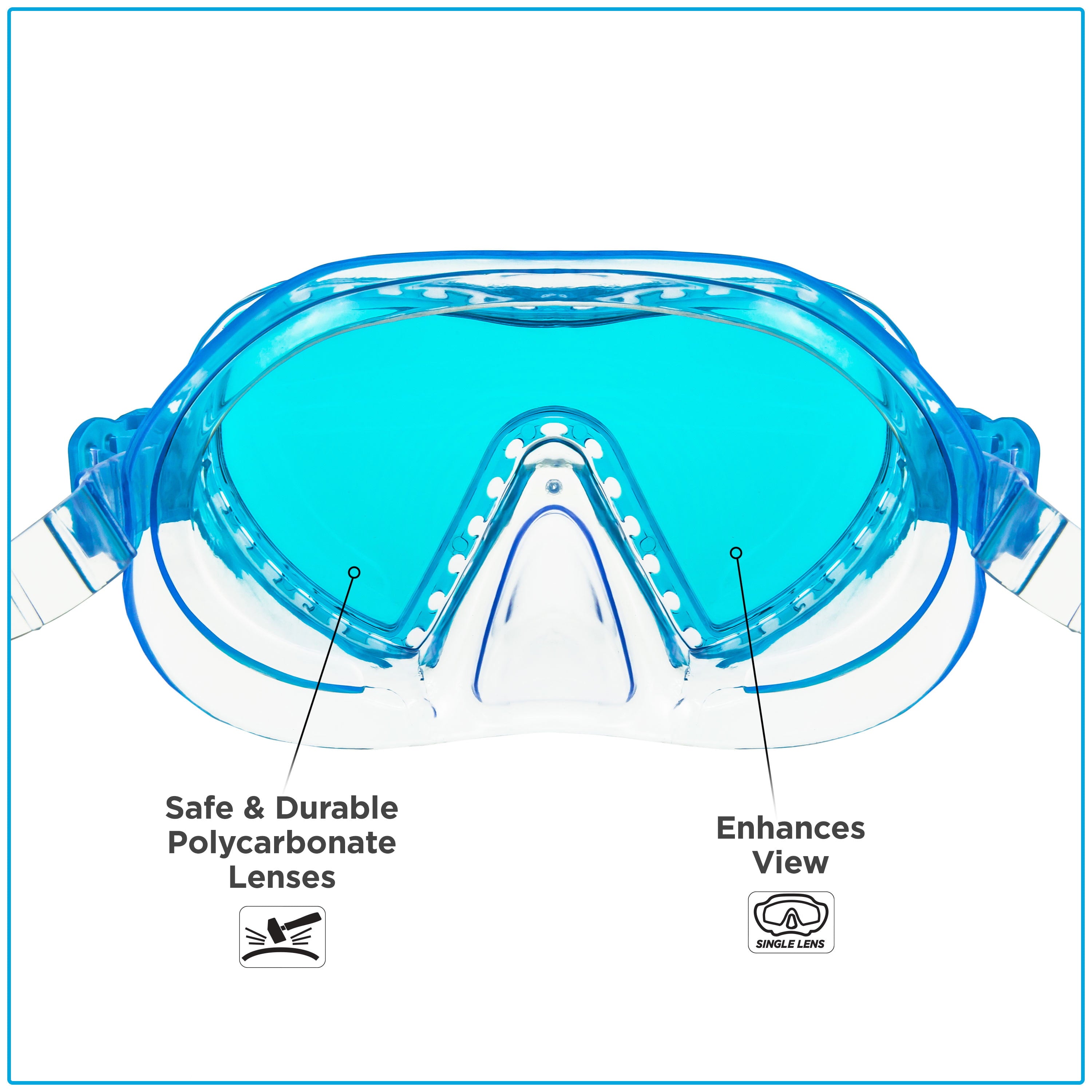 Dolfino Child Latex Free Swim Mask and Snorkel Set with Wideangle View